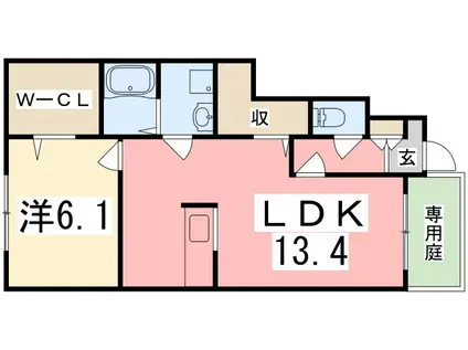 メゾン雅(1LDK/1階)の間取り写真