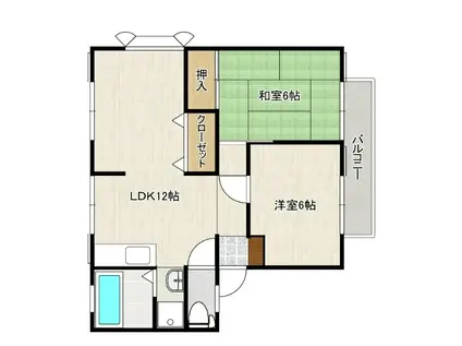 サンガーデン友の浦A(2LDK/2階)の間取り写真