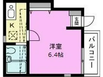 アネックス吉川3期(1K/1階)の間取り写真