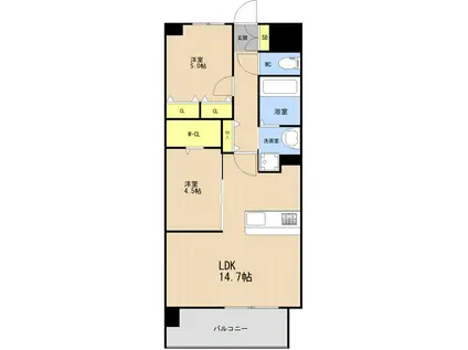 LEGEND東比恵(2LDK/2階)の間取り写真