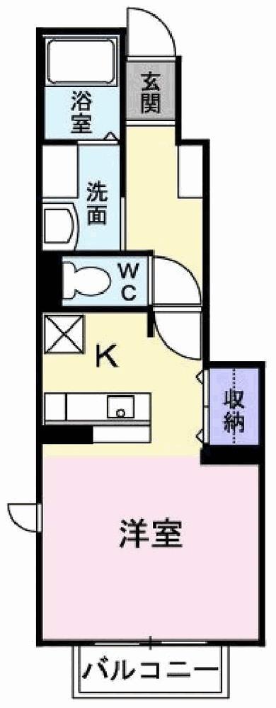エスターブレA(ワンルーム/1階)の間取り写真