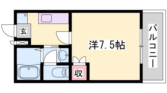 アメニティ水上(1K/3階)の間取り写真