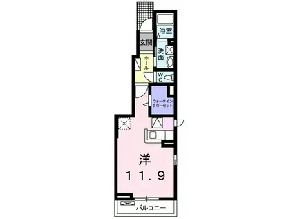 フェリーチェN I(ワンルーム/1階)の間取り写真