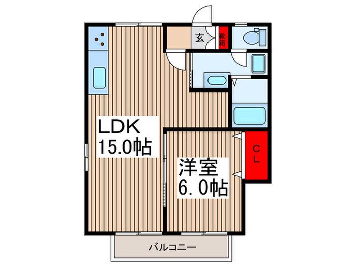 ガーデンヒルズ東川口(1LDK/2階)の間取り写真