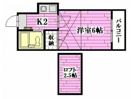 ベストハウス戸坂(1K/2階)の間取り写真