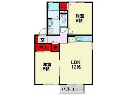 セジュールますみ(2LDK/2階)の間取り写真