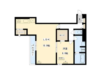 スペチアーレ赤川(1LDK/2階)の間取り写真