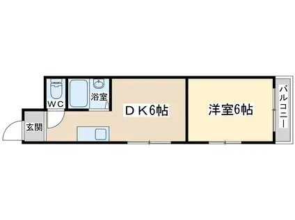 サンウィング南森町(1DK/2階)の間取り写真