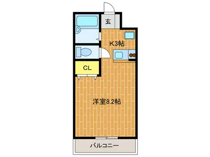 ネクステージIII(1K/1階)の間取り写真