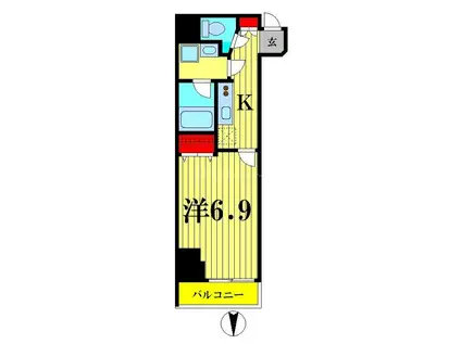 フレールコート錦糸公園(1K/5階)の間取り写真