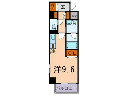 GRU・NE白山(ワンルーム/6階)の間取り写真