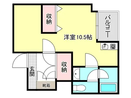 シルバースクエア(ワンルーム/3階)の間取り写真