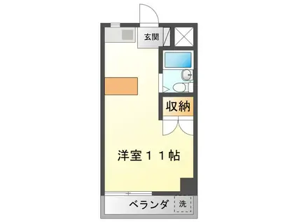 パティオM(ワンルーム/1階)の間取り写真