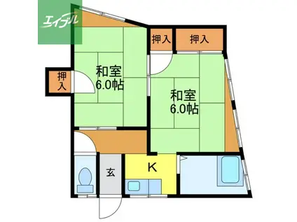 原田アパート時津A(2K/2階)の間取り写真