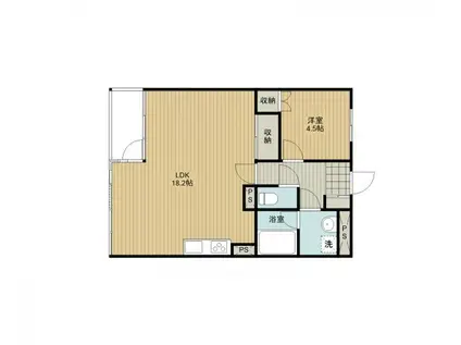 90NINETY-3行田(1LDK/3階)の間取り写真