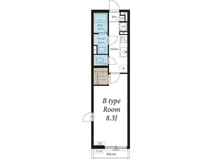 リブリ・JUNE KALUNASIA(1K/1階)の間取り写真