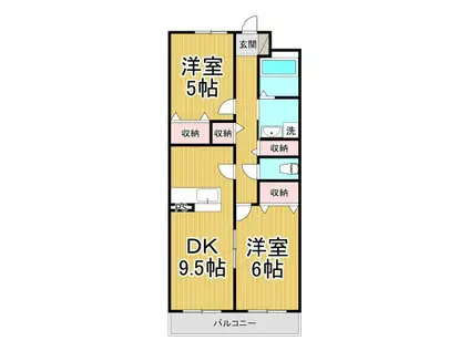 セリ―ジャ デ トーア(2DK/1階)の間取り写真