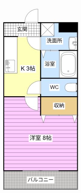 スィートパーク(1K/1階)の間取り写真