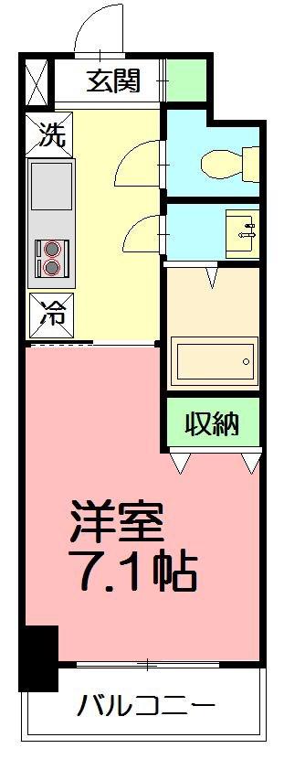KADOIE TSUJIDO(1K/5階)の間取り写真