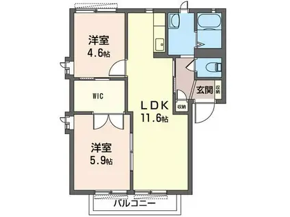 サンフォレストB(2LDK/2階)の間取り写真