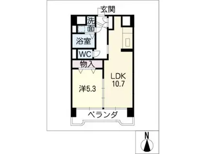 平田パークヒルズ グッドスリー(1LDK/3階)の間取り写真