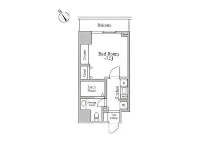 レジディア三宿(1K/5階)の間取り写真