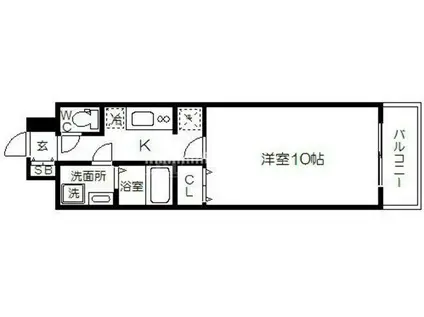グレンパーク内本町(1K/6階)の間取り写真