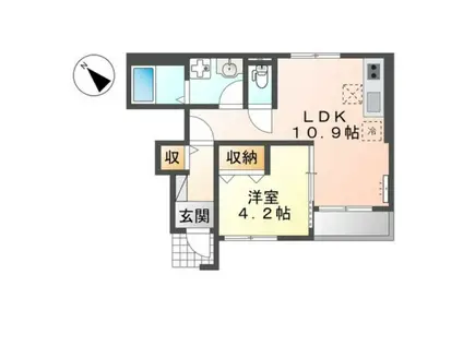 ニューリバーサイド(1LDK/1階)の間取り写真