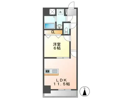 コートシャイン(1LDK/4階)の間取り写真