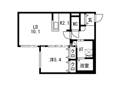 POMMERAIE北13条(1LDK/3階)の間取り写真