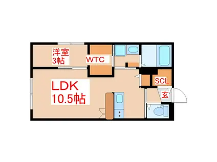 G/ANCHOR(1LDK/1階)の間取り写真