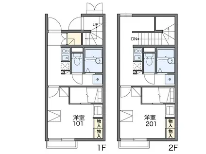 レオパレスイーストハウス(1K/2階)の間取り写真