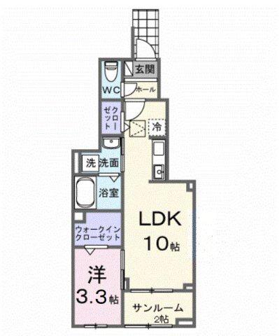円光2丁目アパート(1LDK/1階)の間取り写真