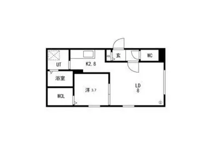 TS COURT ASABU イーストティーエスコートアサブイースト(1LDK/2階)の間取り写真