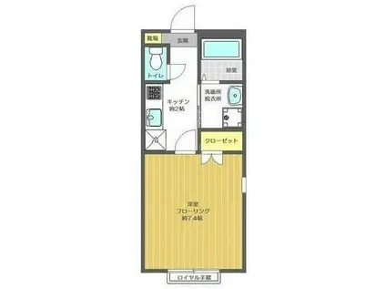 アールブラン(1K/1階)の間取り写真