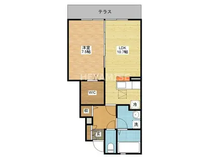 アステージ松並(1LDK/1階)の間取り写真