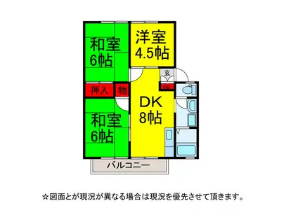 パストラールIII(3DK/1階)の間取り写真