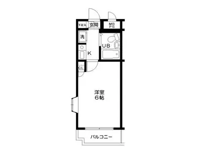 日神パレステージ小田急相模原(1K/4階)の間取り写真