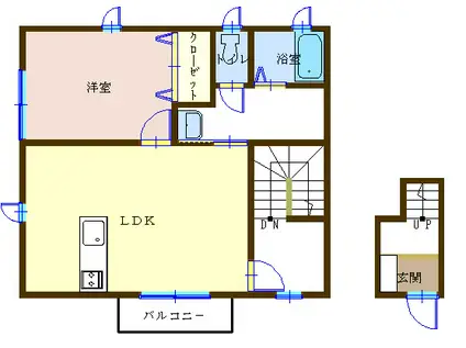 グランコート(1LDK/2階)の間取り写真