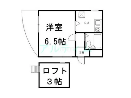 パピエ88(1K/3階)の間取り写真