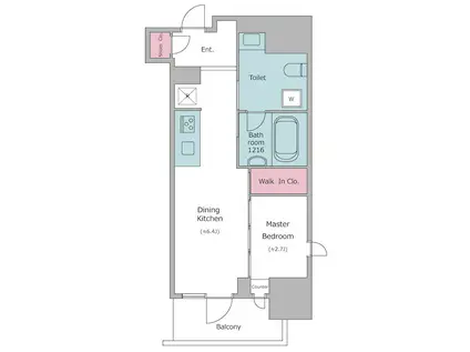 クロスレジデンス神田神保町 CROSS RESIDENCE(1DK/11階)の間取り写真