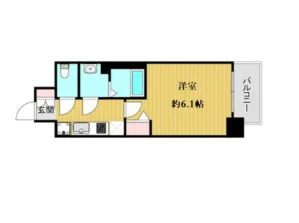 ララプレイス難波メティス(1K/3階)の間取り写真