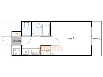 シティハウス仁川Ⅱ(1K/2階)の間取り写真
