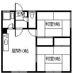 YOUコーポ(2LDK/2階)の間取り写真