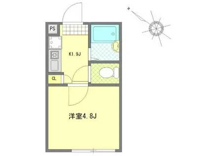 WELLBEING青砥II(1K/1階)の間取り写真