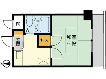 グリーンハイムみわ(1K/3階)の間取り写真