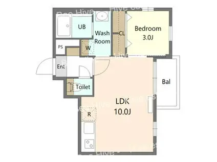 SOL TERRACE(1LDK/3階)の間取り写真