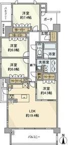 ヴィークコート陽明町(4LDK/2階)の間取り写真