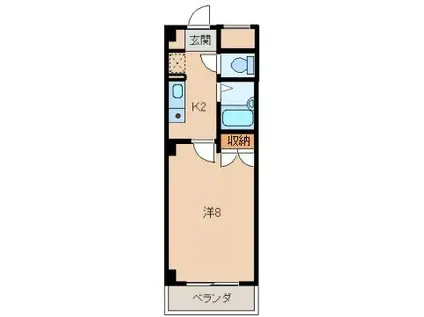 コモドアロッジオ(1K/1階)の間取り写真