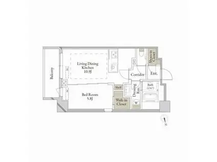 ピエモンテ三軒茶屋(1LDK/4階)の間取り写真